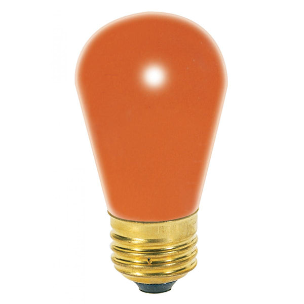 Satco S3964 11S14 Orange Incandescent Light Bulb