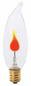 Satco S3656 3W TT CAND CLR FLICKER 3W TT CAND Clear FLICKER Incand. Bulb